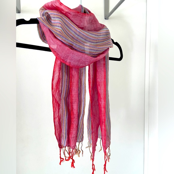 Colorful 60% silk scarf - Picture 3 of 6